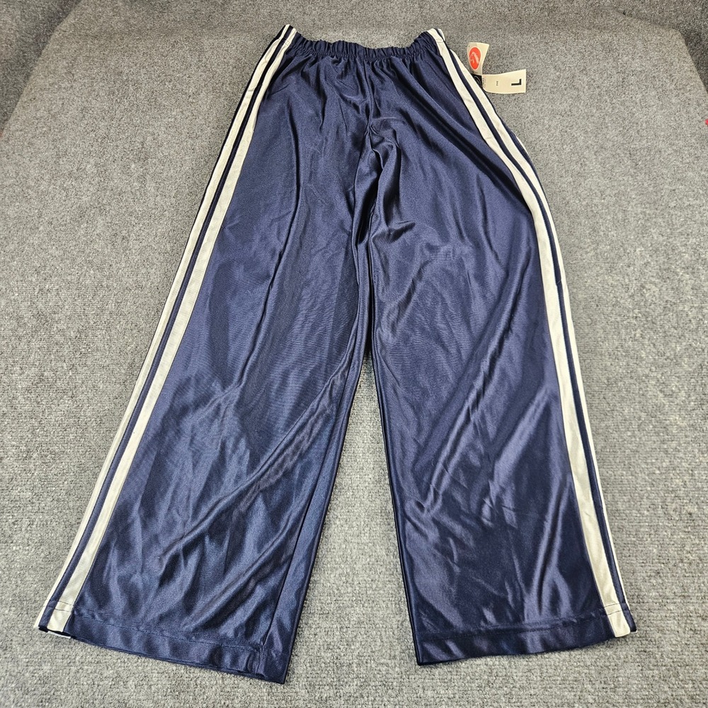 Jordache Vintage Tear Away Track Pants Navy Blue White Stripe Large H27X-MQC NWT